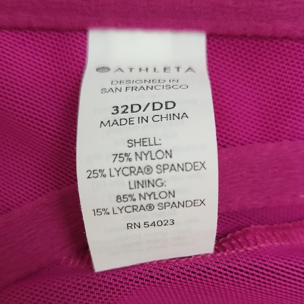 NWOT Athleta Fuchsia Twist Up bikini top, 32D-DD (34C, 32E) - Picture 5 of 6